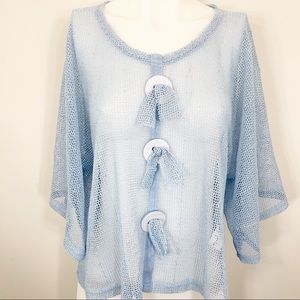 NOELLE sheer knit coverlet w/ small sequin detail